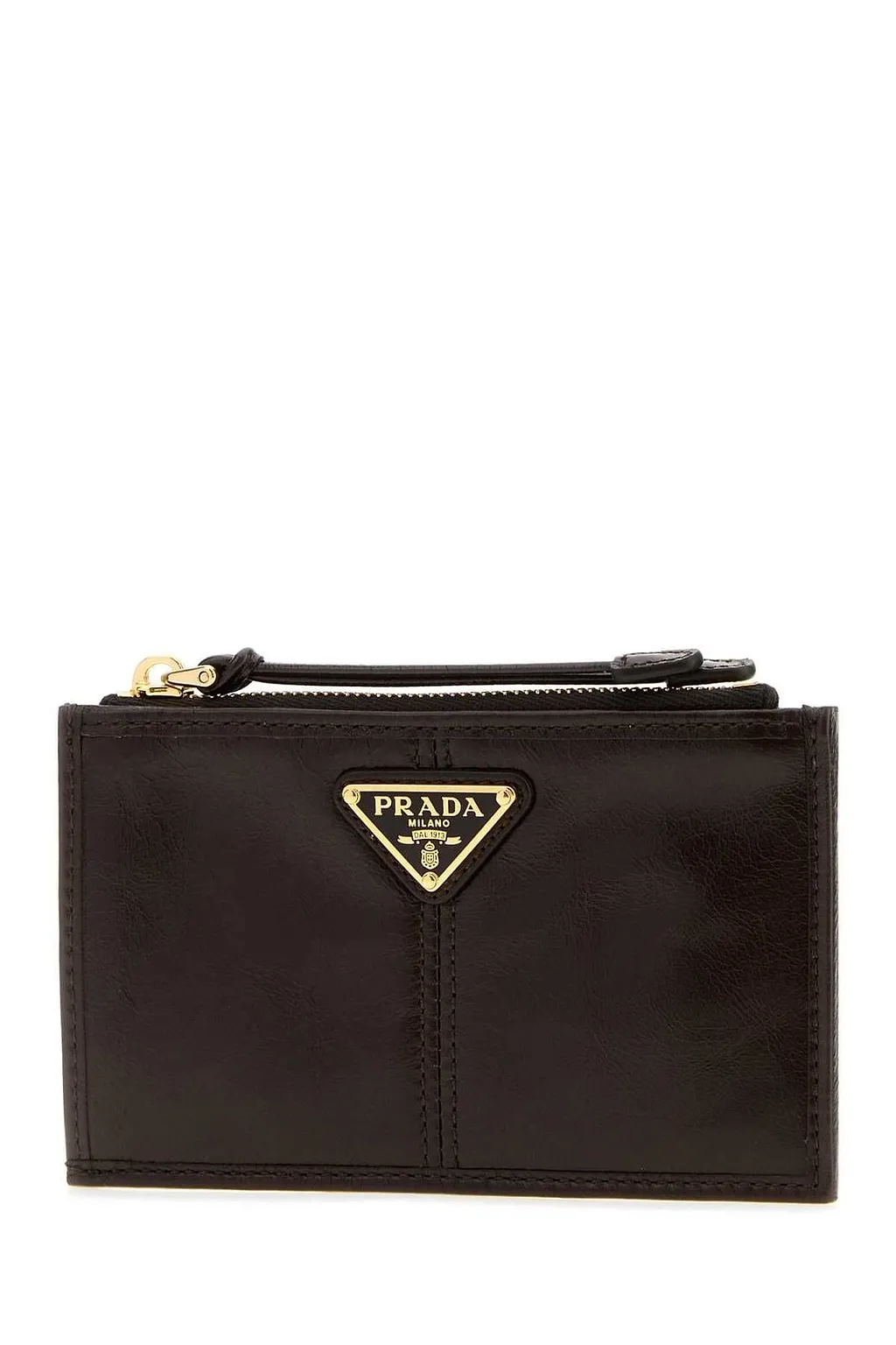 Prada Triangle-Logo Zipped Cardholder