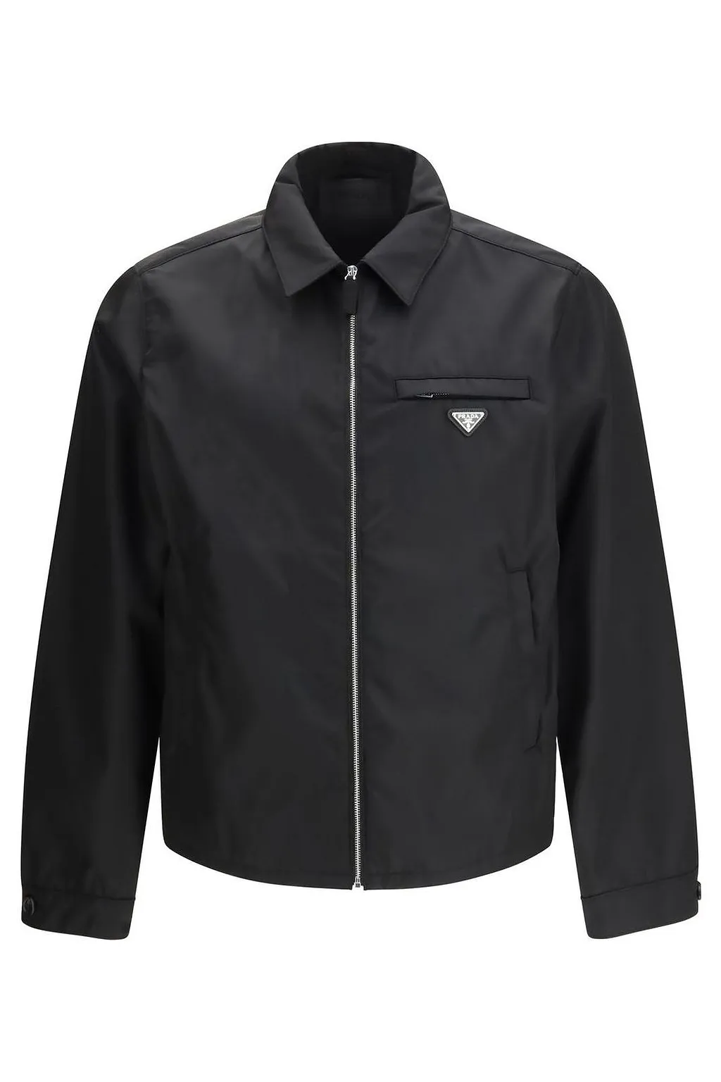 Prada Logo Plaque Zipped Jacket