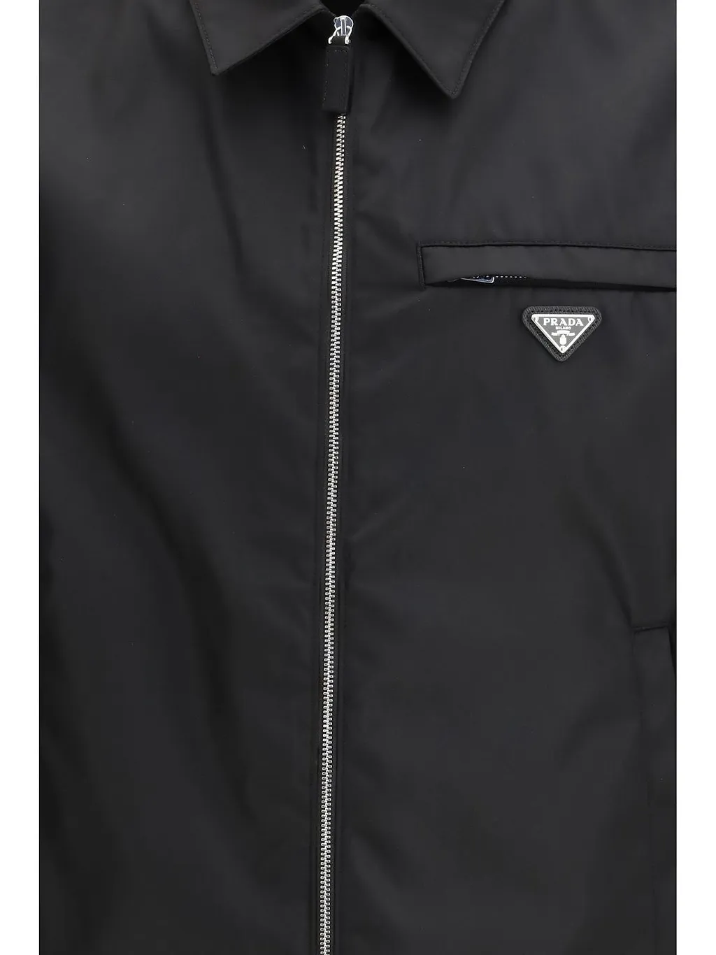 Prada Logo Plaque Zipped Jacket