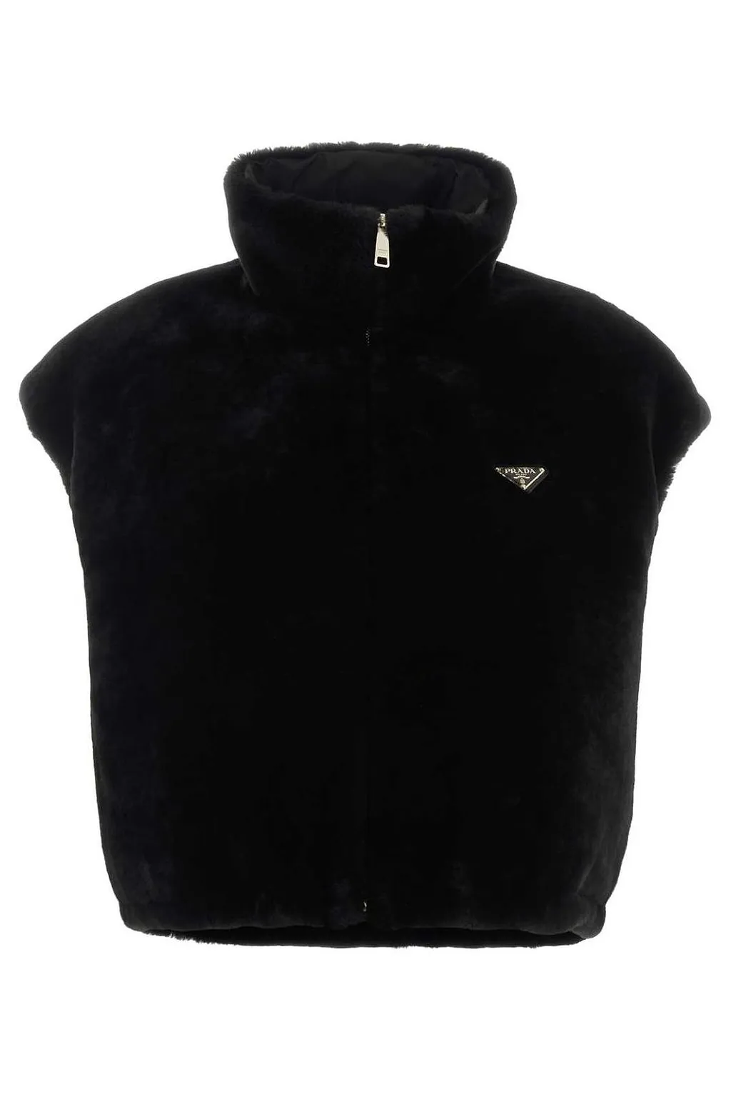 Prada Triangle-Logo Zipped Gilet
