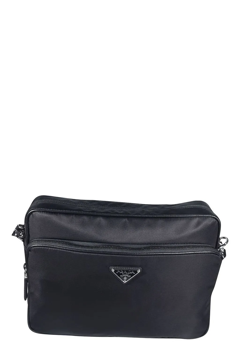Prada Triangle-Logo Zipped Shoulder Bag