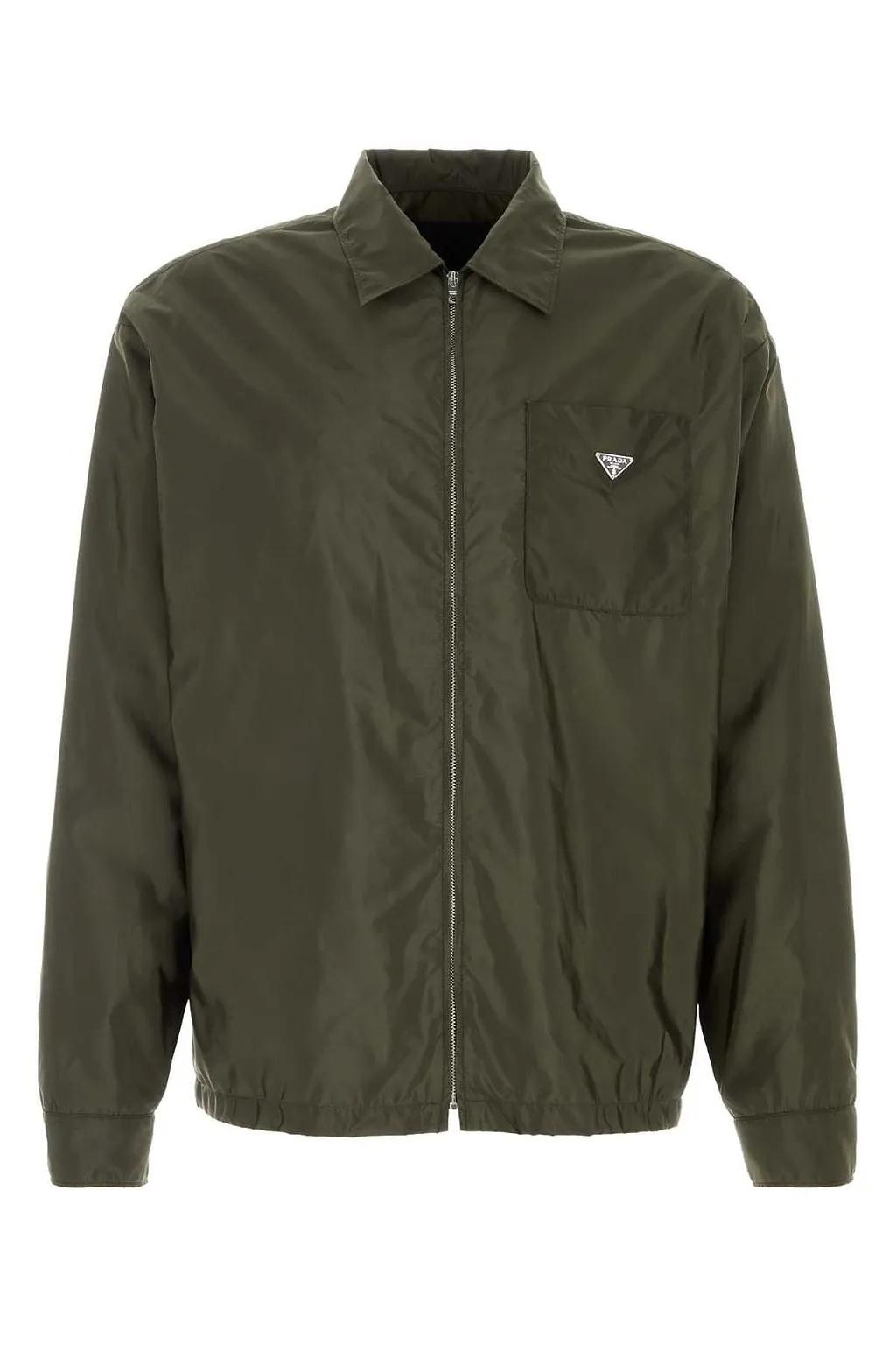 Prada Triangle-Logo Zipped Shirt