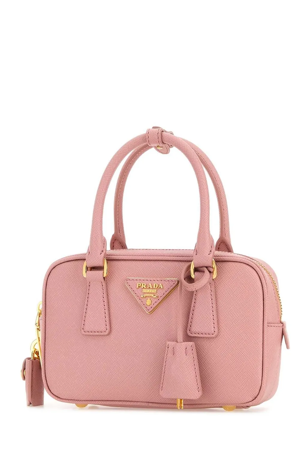 Prada Triangle-Logo Zipped Tote Bag