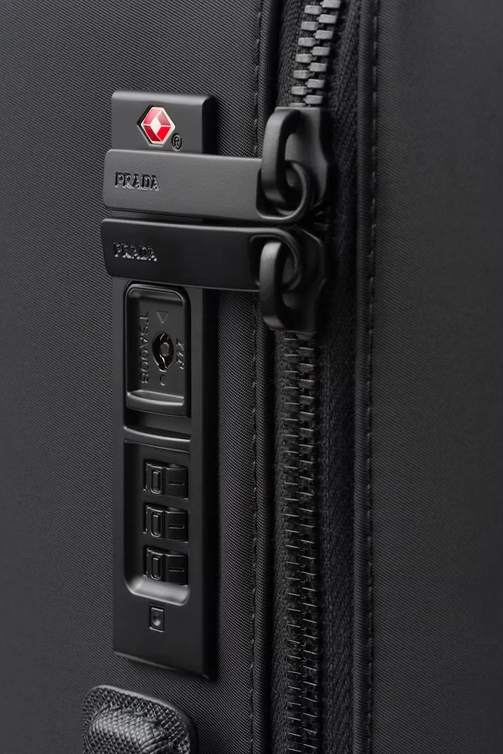 Prada Triangle-Logo Zipped Suitcase