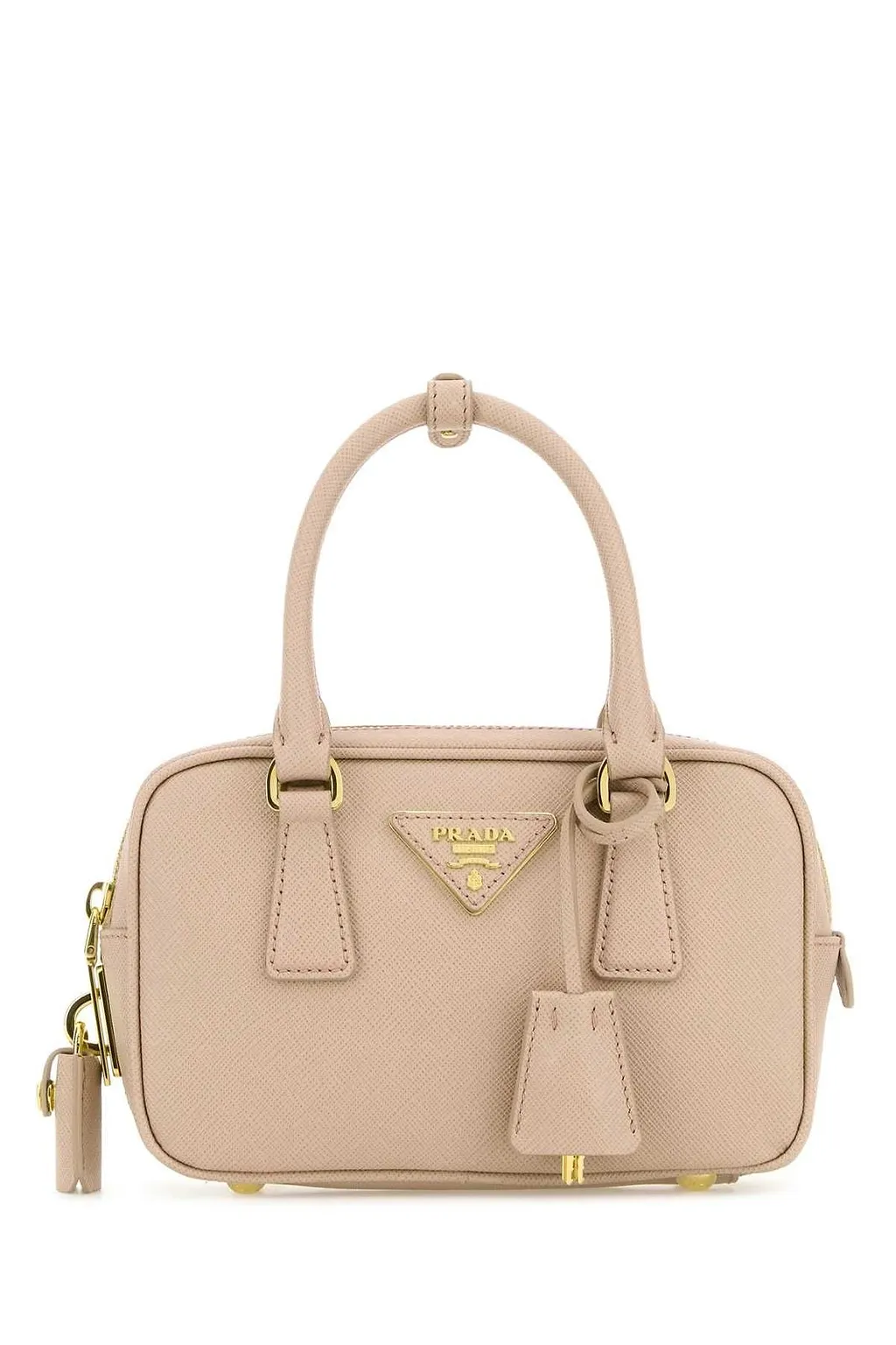 Prada Triangle-Logo Zipped Tote Bag