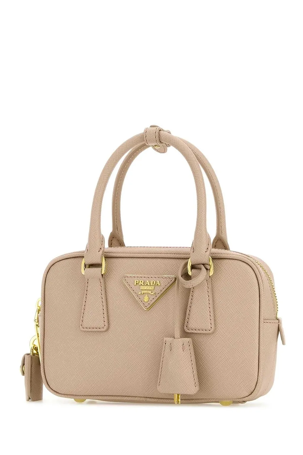 Prada Triangle-Logo Zipped Tote Bag