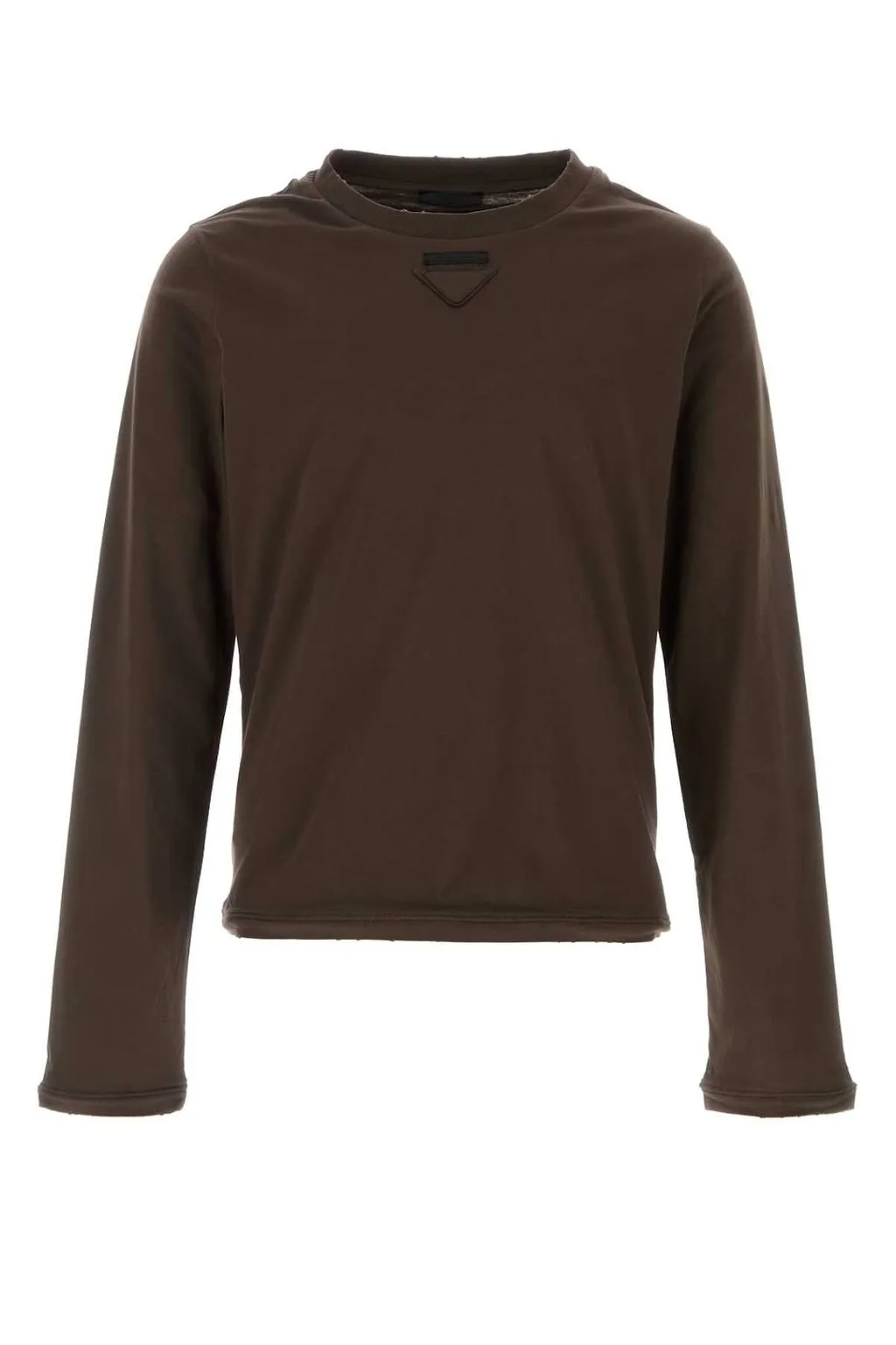 Prada Triangle-Patch Long-Sleeved T-Shirt