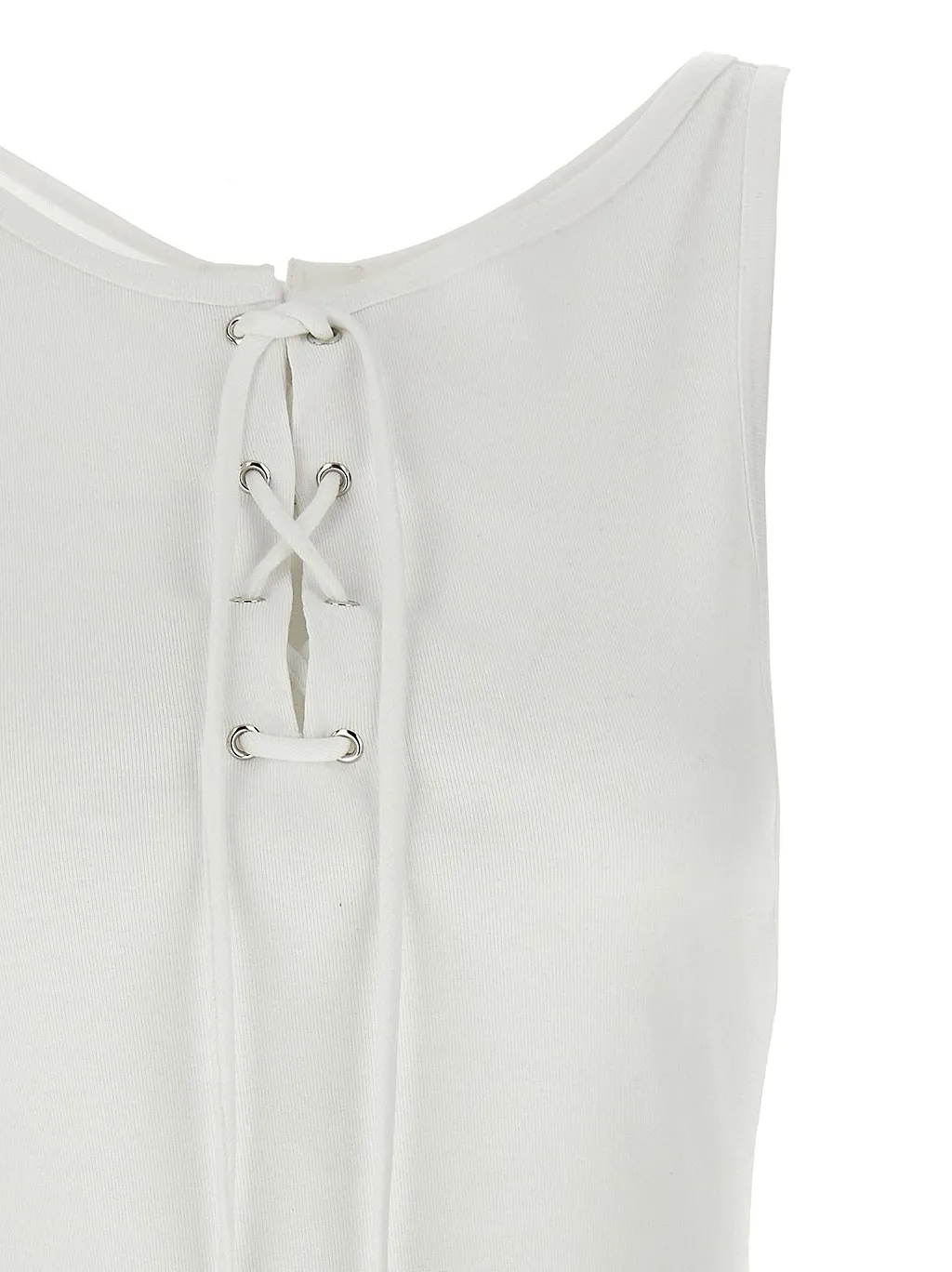 Prada Logo Patch Scoop Neck Tank Top