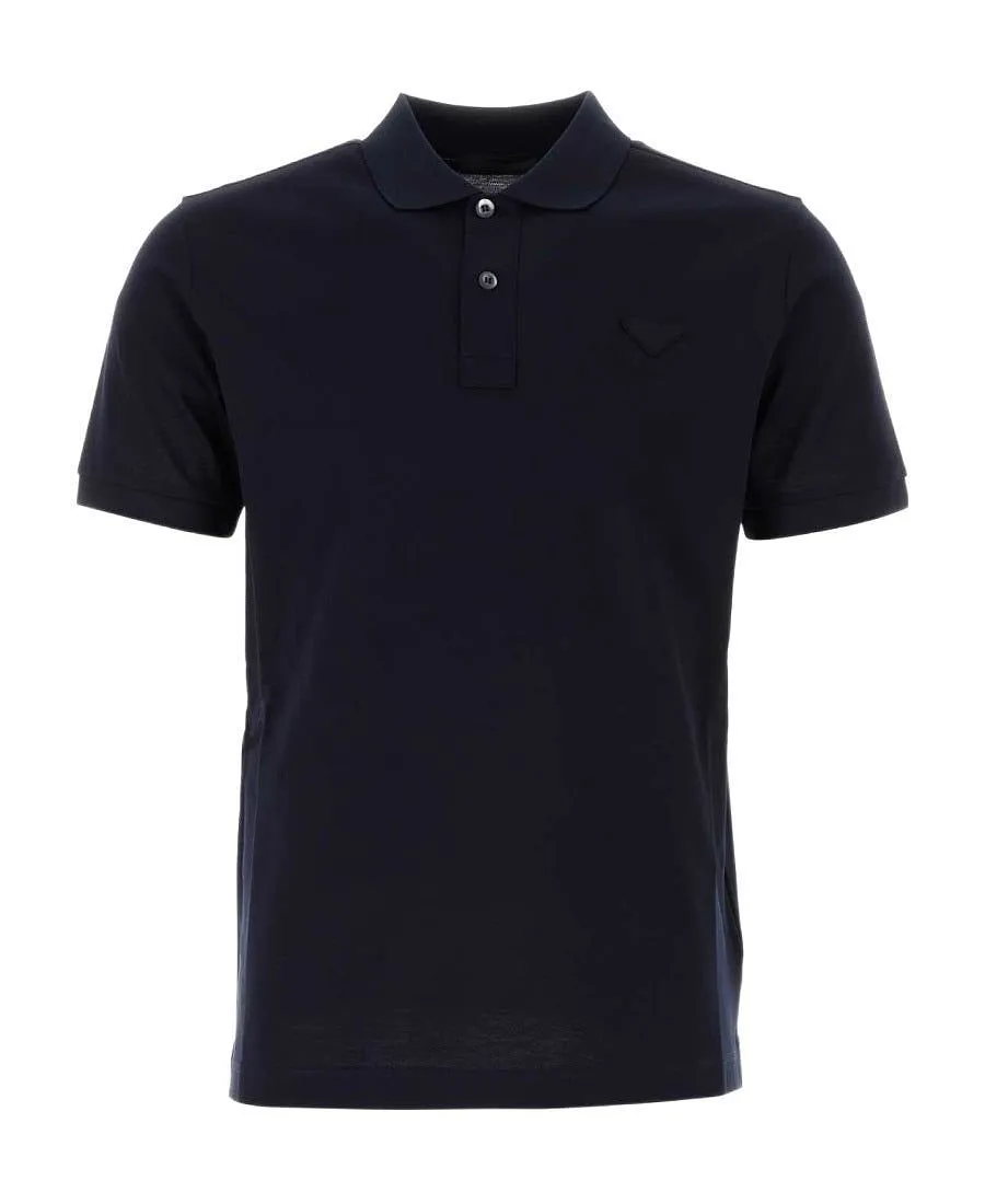 Prada Triangle-Patch Short-Sleeved Polo Shirt