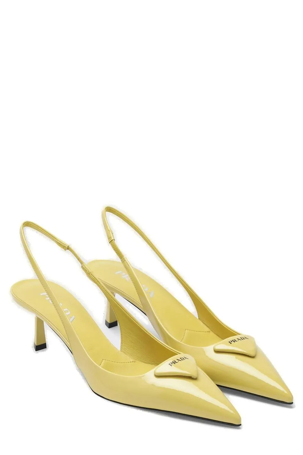 Prada Triangle-Patch Slingback Pumps