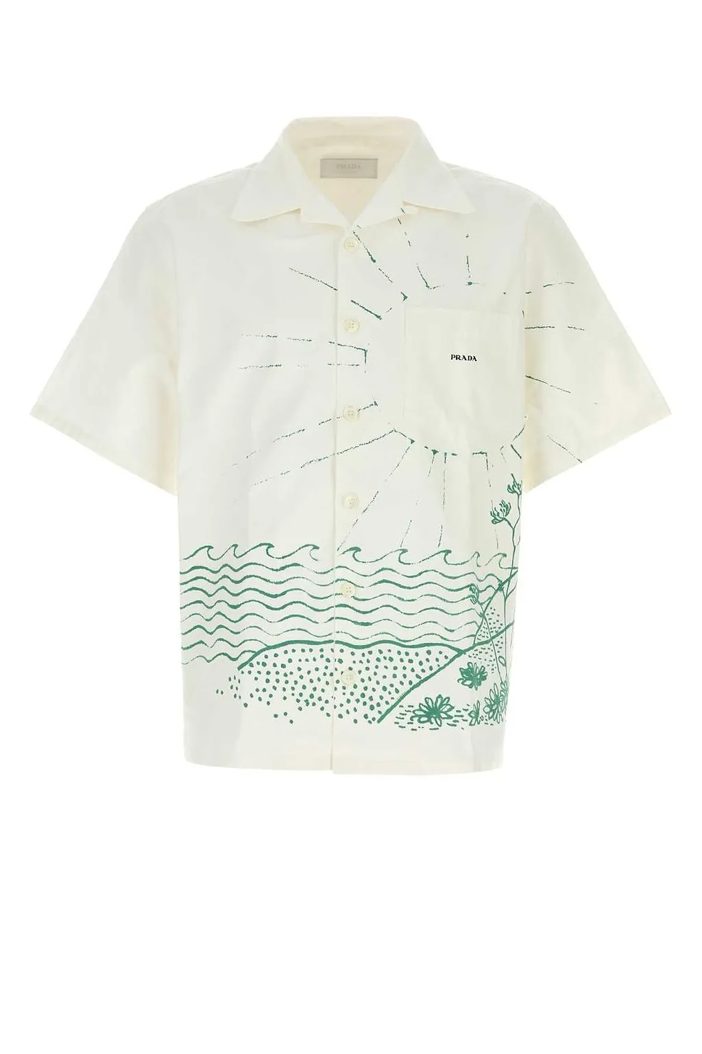 Prada Wave Printed Short-Sleeved Shirt