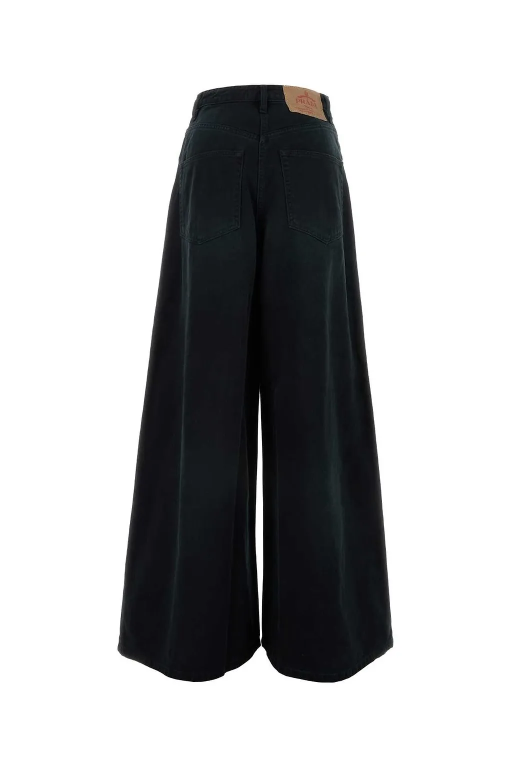 Prada Logo Patch Wide-Leg Jeans