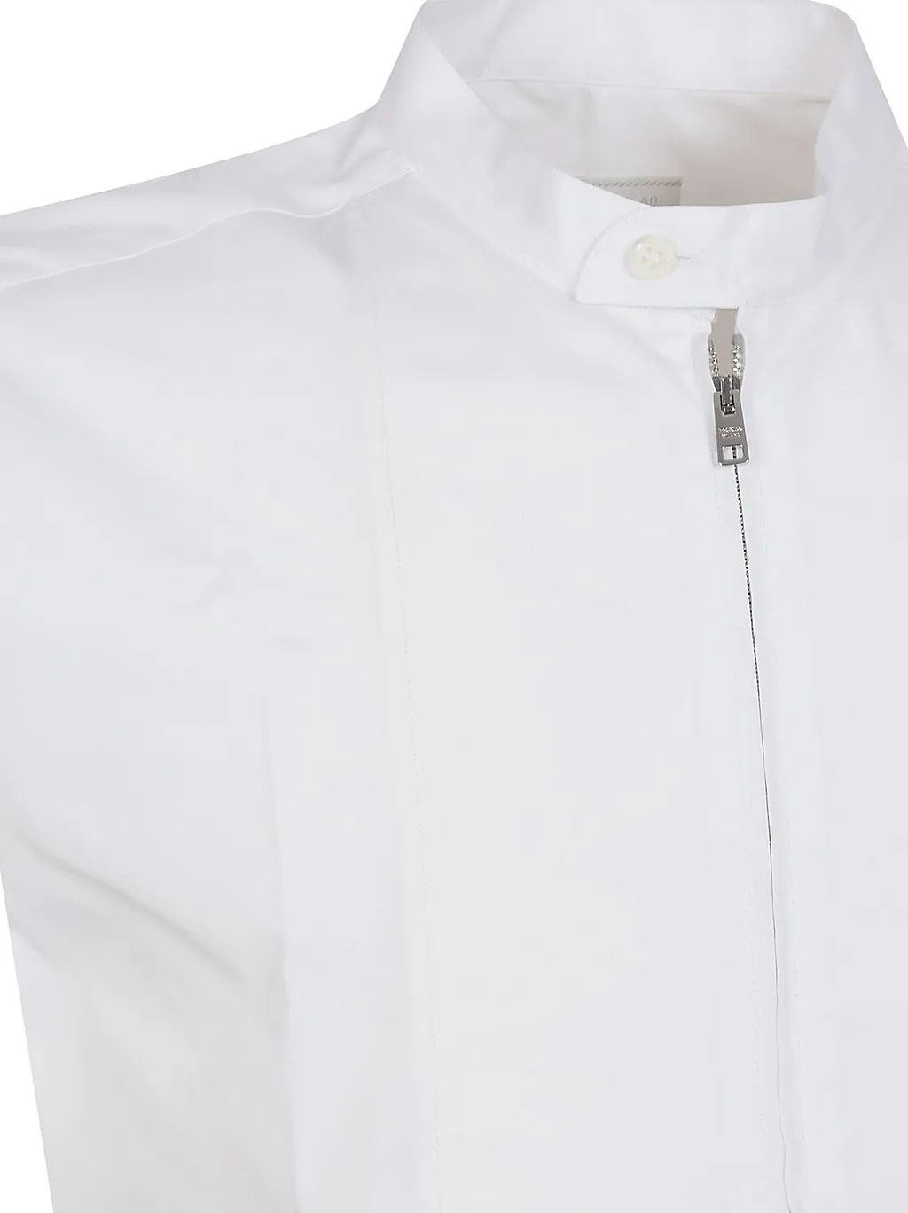 Prada Zip-Front Stand Collar Shirt