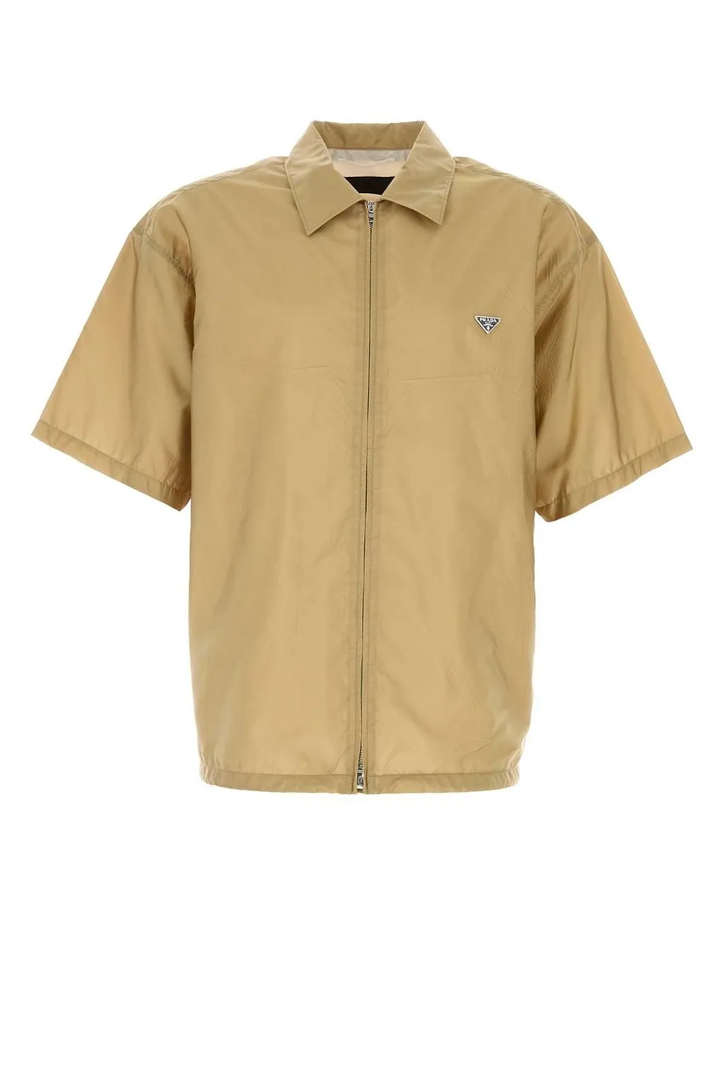 Prada Zip-Up Short-Sleeve Shirt