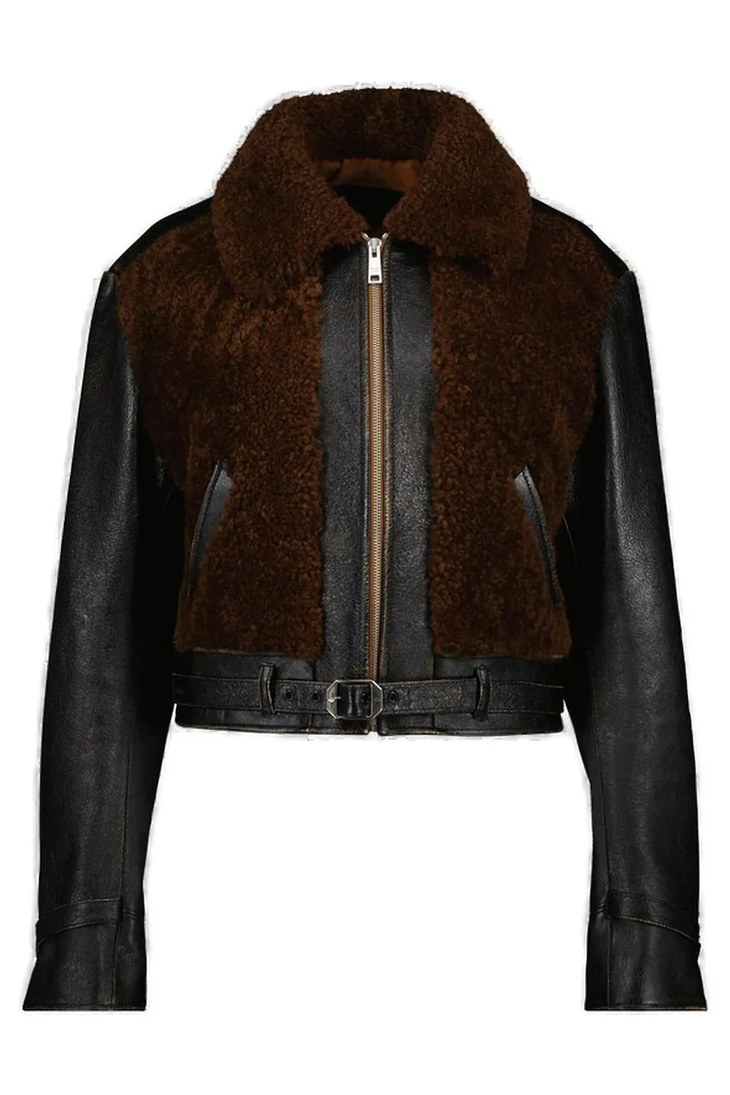 Prada Zipped Cropped Leather Jacket