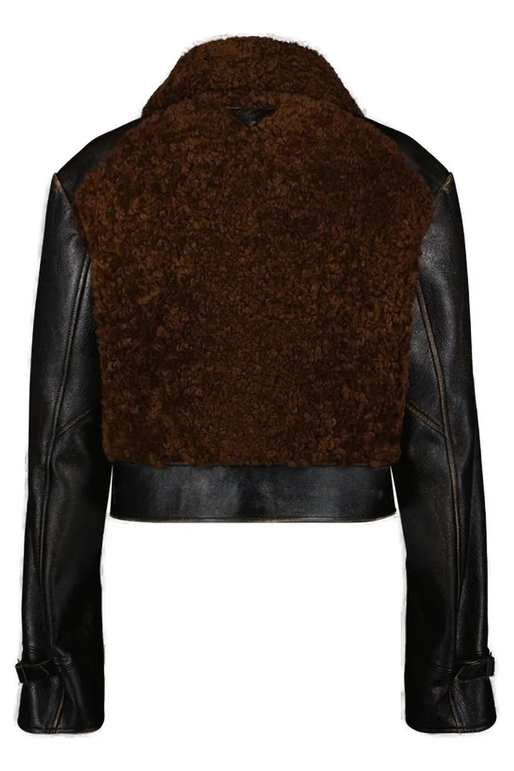 Prada Zipped Cropped Leather Jacket