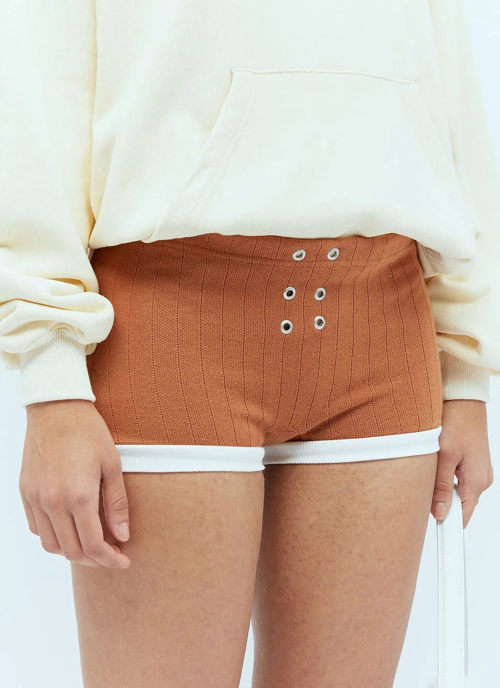 Praying God’S Favorite Eyelet Trim Shorts