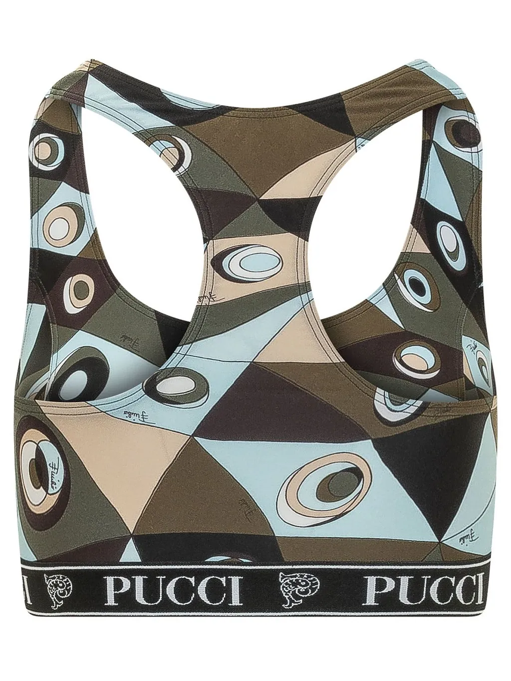 Pucci Logo-Band Printed Performance Bra