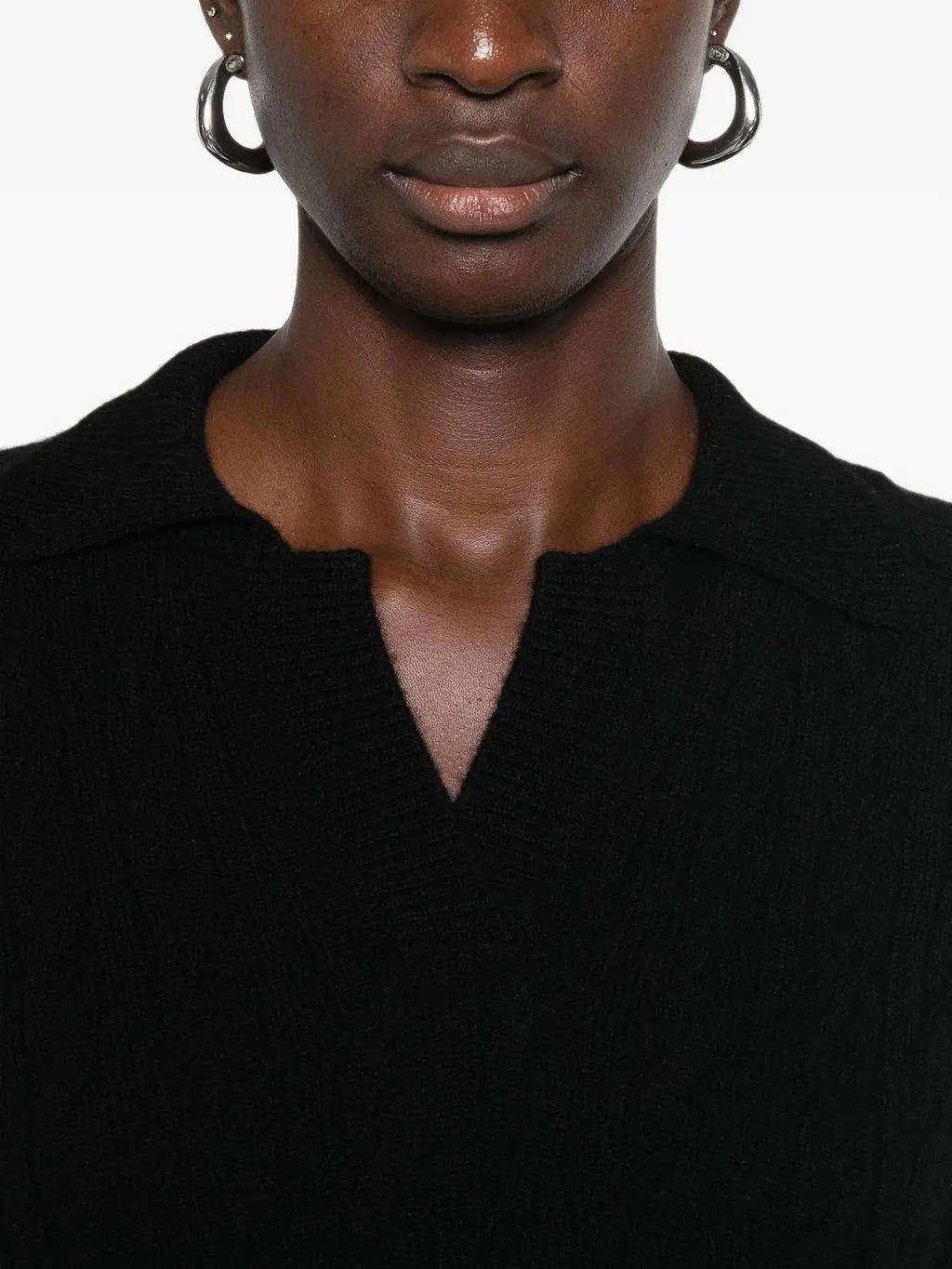 Purotatto Cable Knit Polo Knitted Top