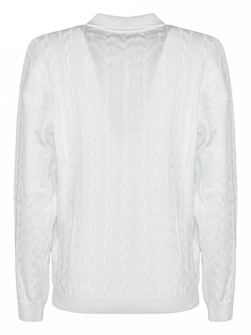 Purotatto Cable Knit Polo Sweater