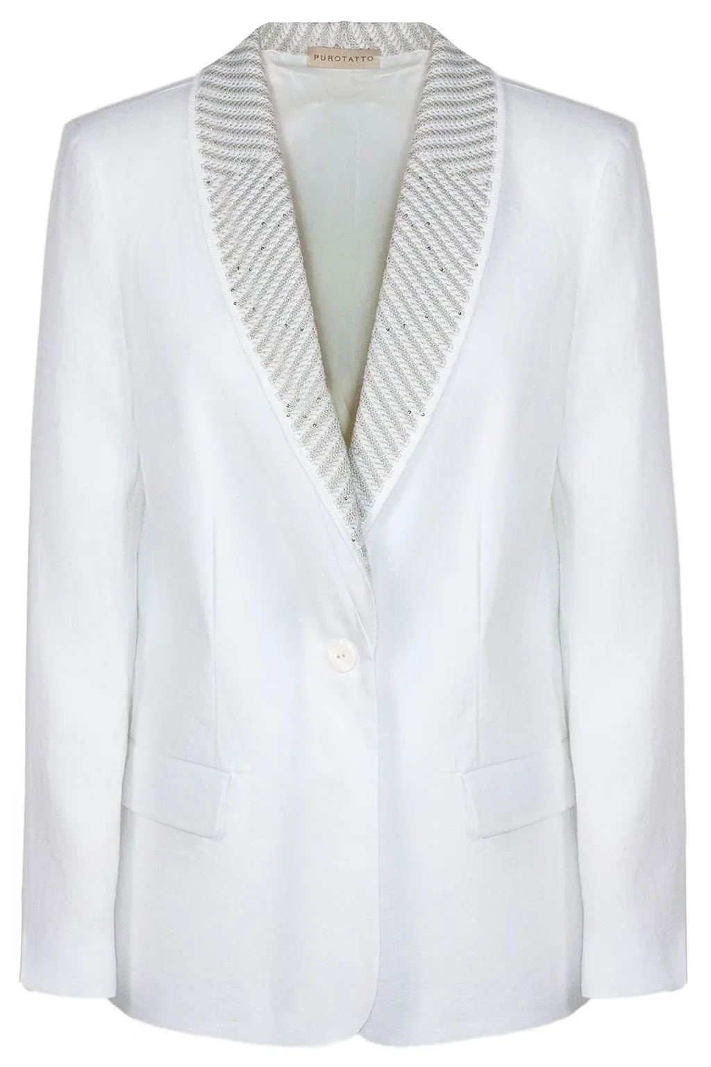 Purotatto Embroidered Lapel Single-Breasted Blazer