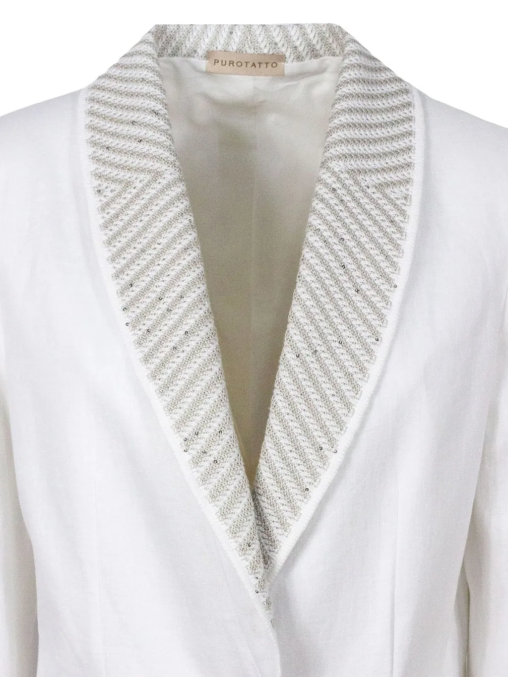 Purotatto Embroidered Lapel Single-Breasted Blazer