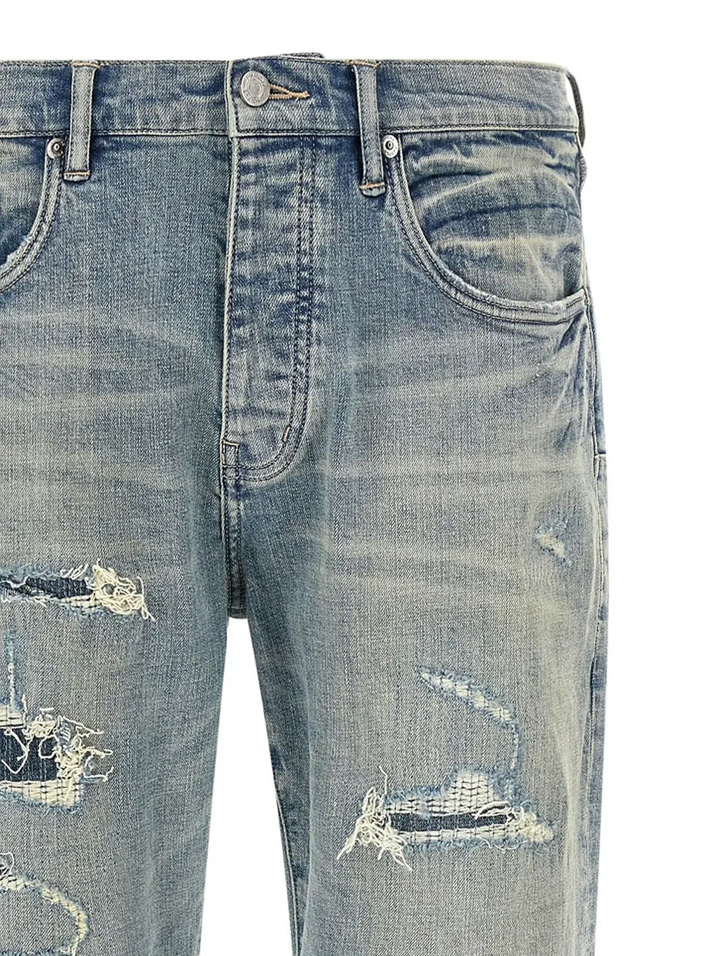 Purple P005 Distressed Slim Jeans