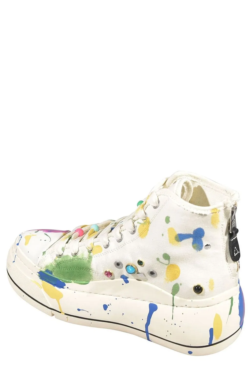 R13 Embellished Paint-Splatter High-Tops