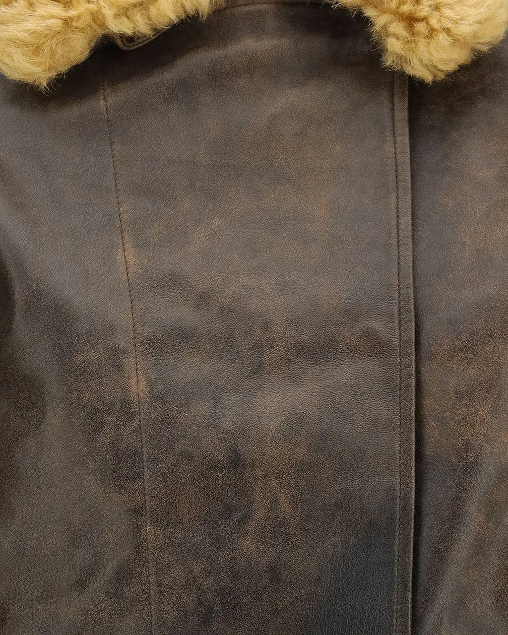R13 Shearling Collar Leather Bomber Jacket