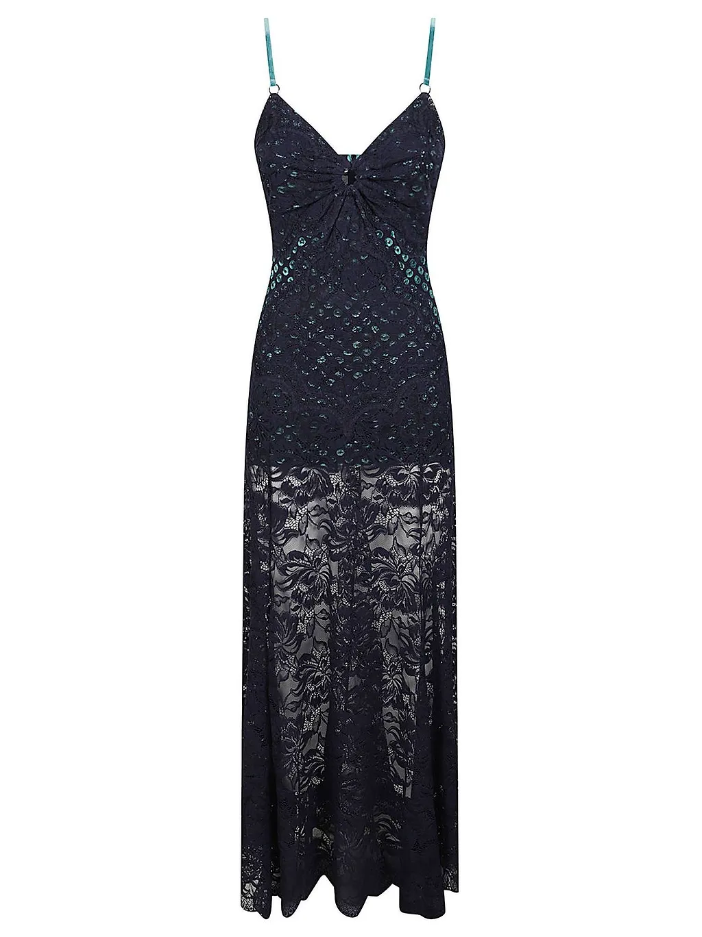 Rabanne Trompe-L'oeil Lace Long Dress