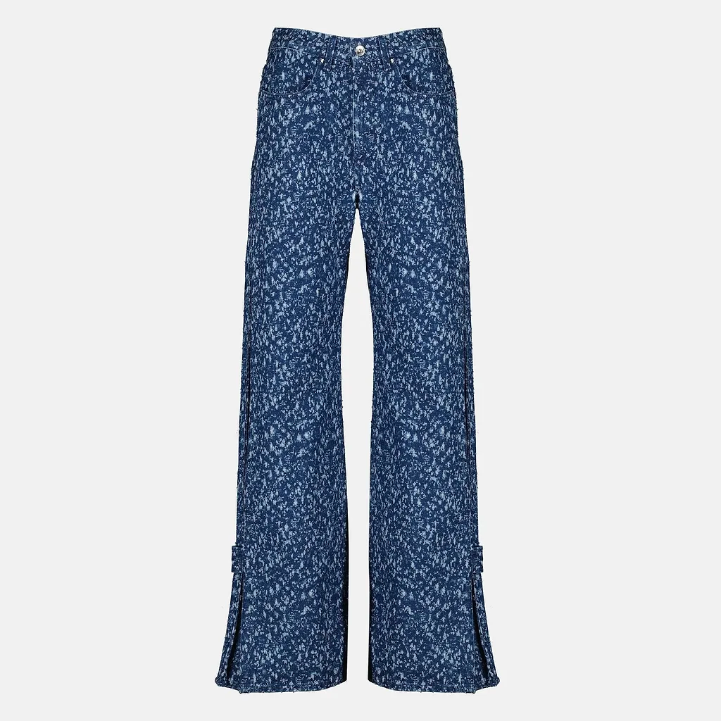 Rabanne Speckled Split-Hem Jeans