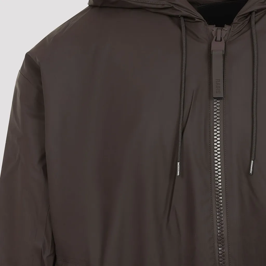 Rains Zip-Up Drawstring Hoodie