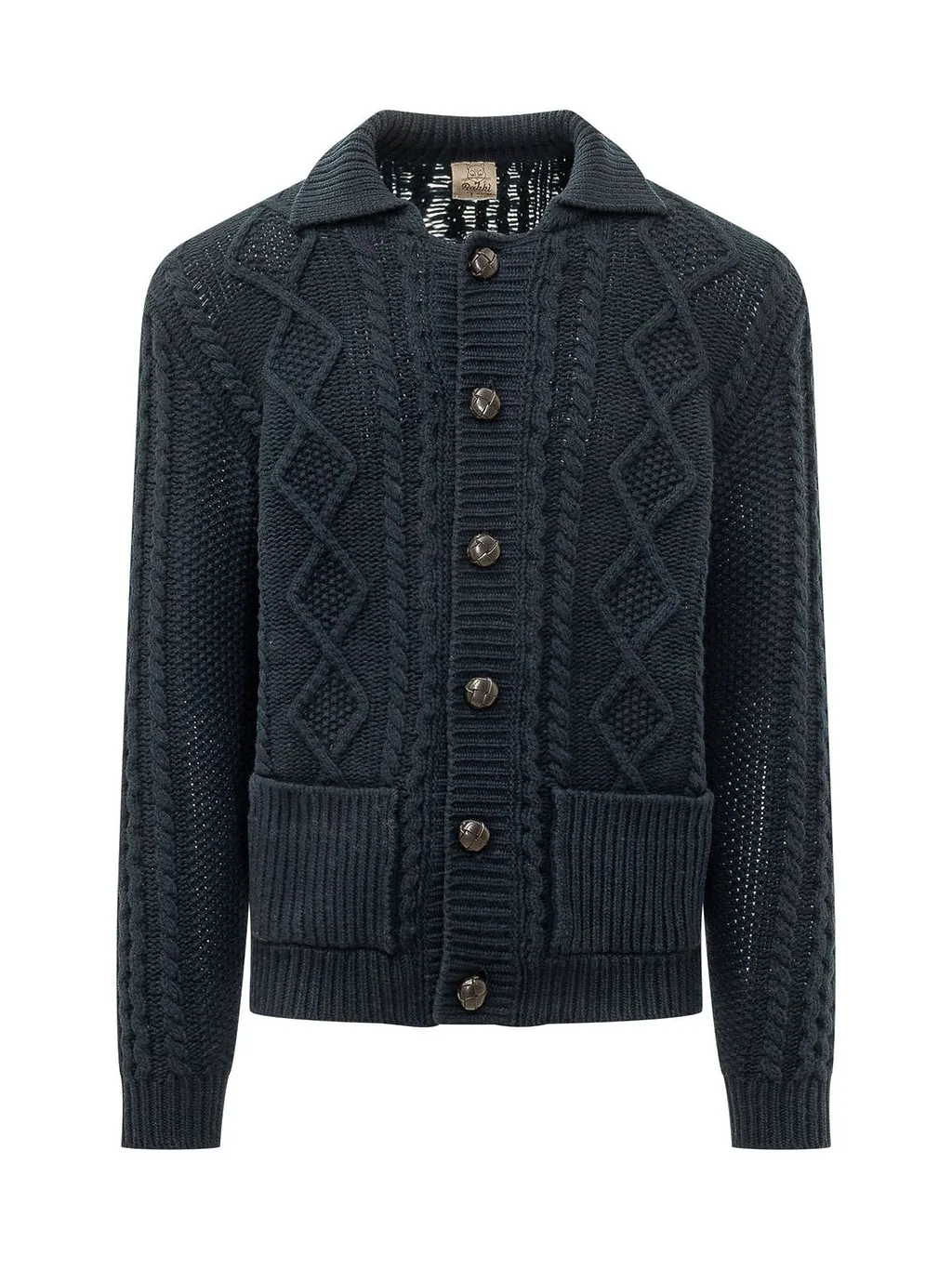 Rakki Aran Polo Knit Cardigan
