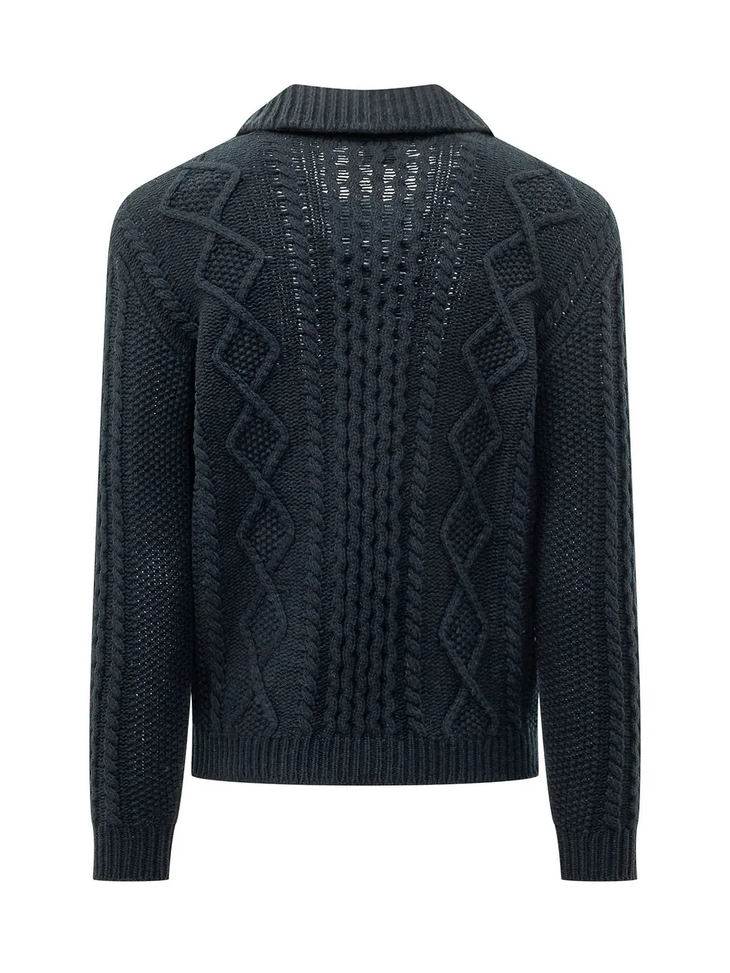 Rakki Aran Polo Knit Cardigan