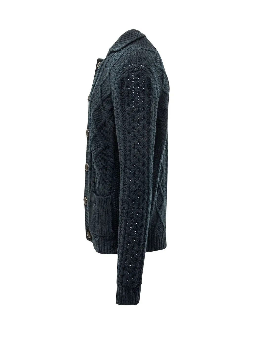 Rakki Aran Polo Knit Cardigan