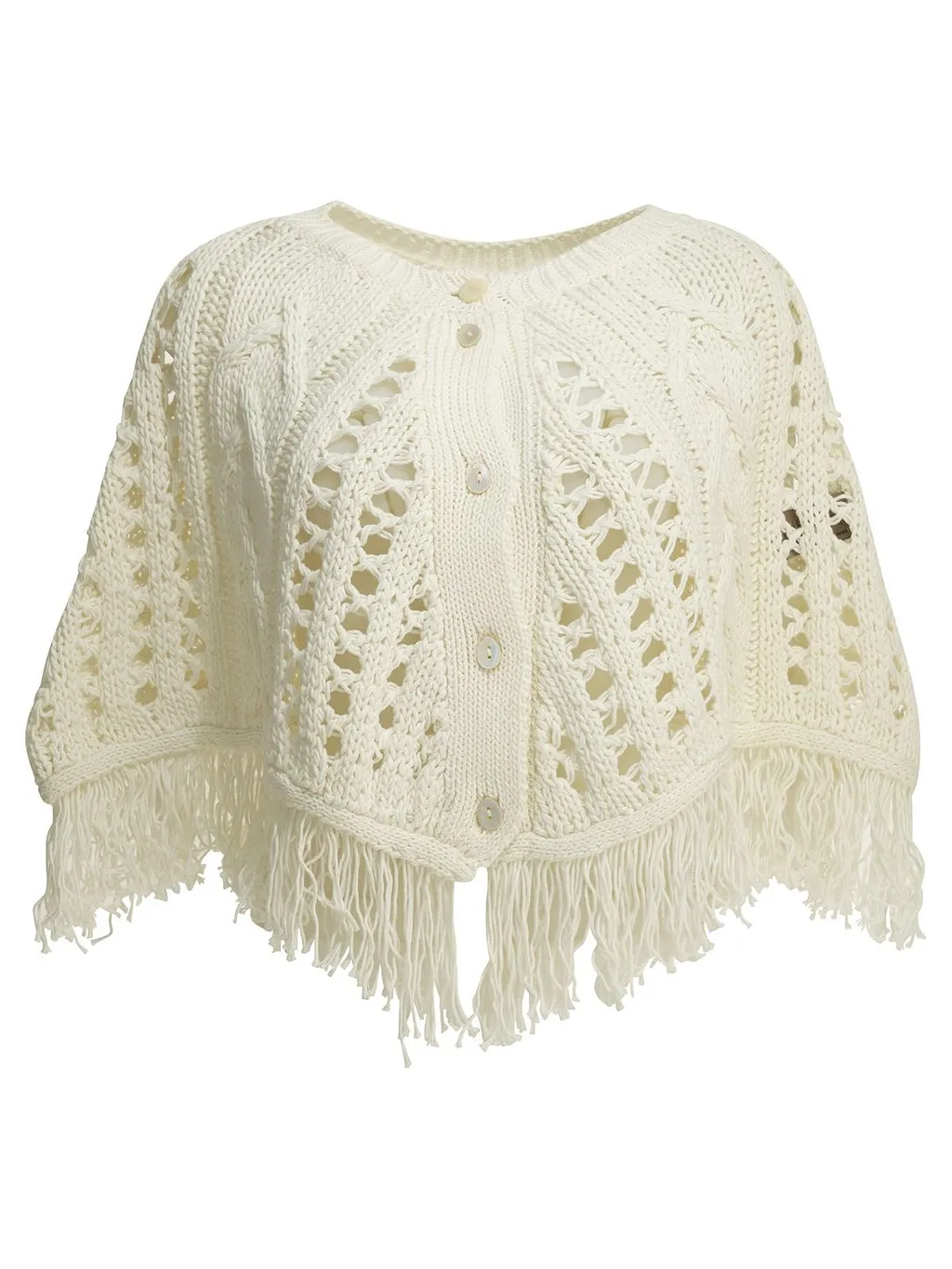 Rakki Carly Perforated Fringed Cape