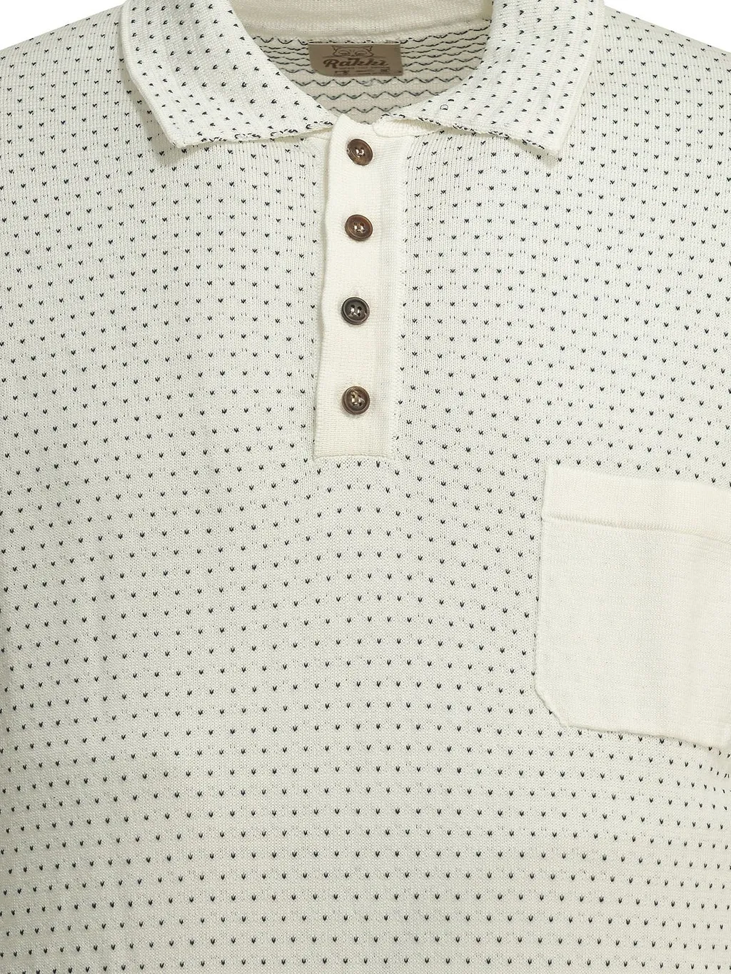 Rakki Juneau Textured Knit Polo Shirt