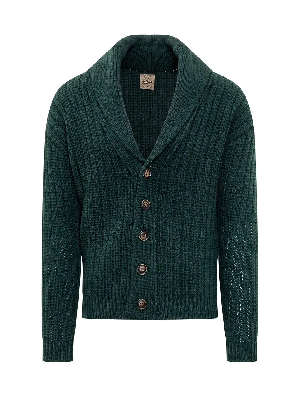 Rakki Shawl Collar Buttoned Knitted Sweater