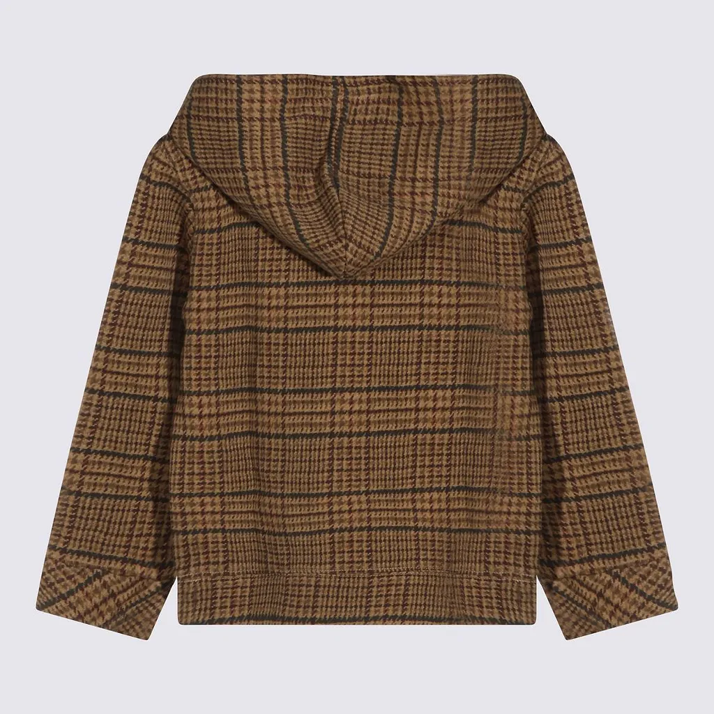 Ralph Lauren Kids Checked Polo Bear Hooded Sweater