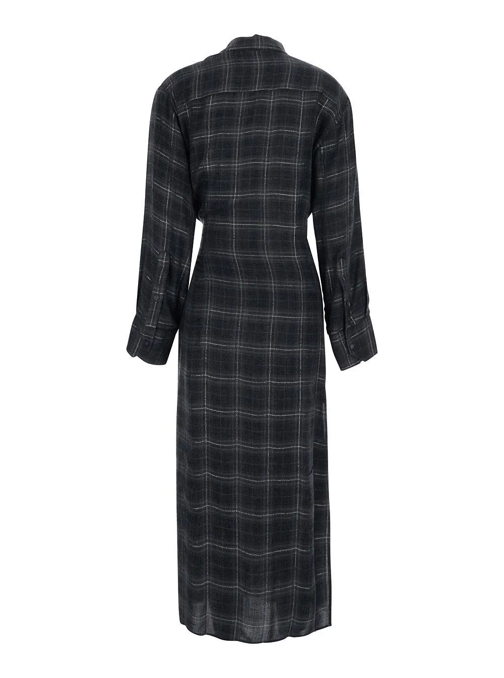 Rame Checked Ring-Detail Shirt Dress