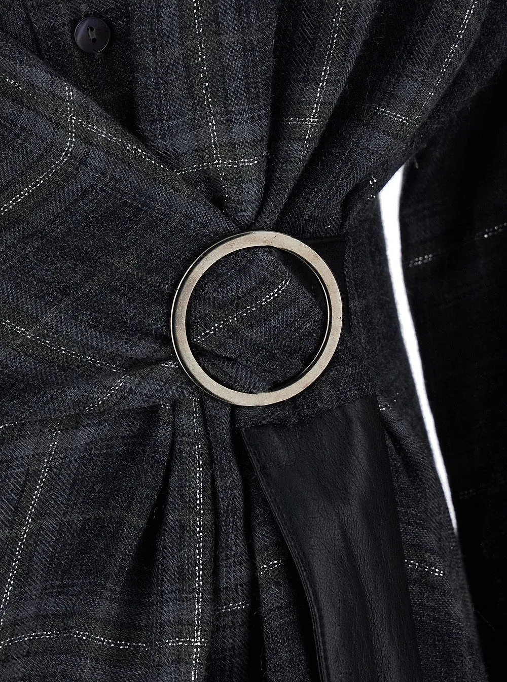 Rame Checked Ring-Detail Shirt Dress