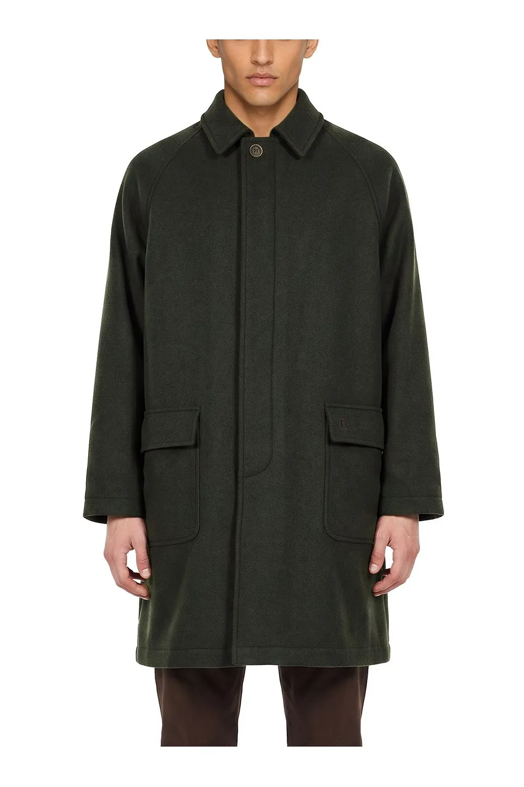 Ranra Logo Embroidered Straight Hem Coat