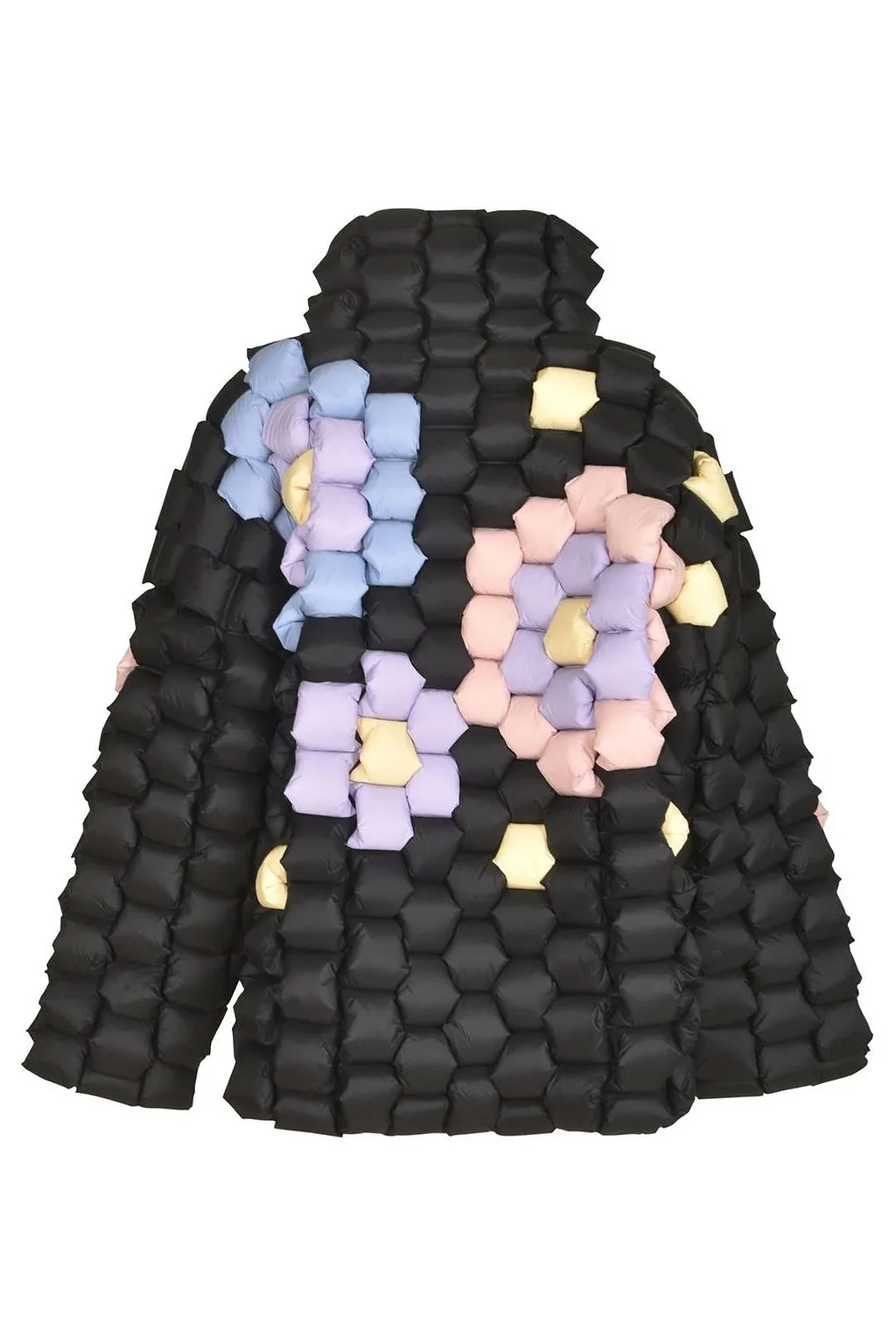 Raxxy Hexagonal Pattern Down Jacket