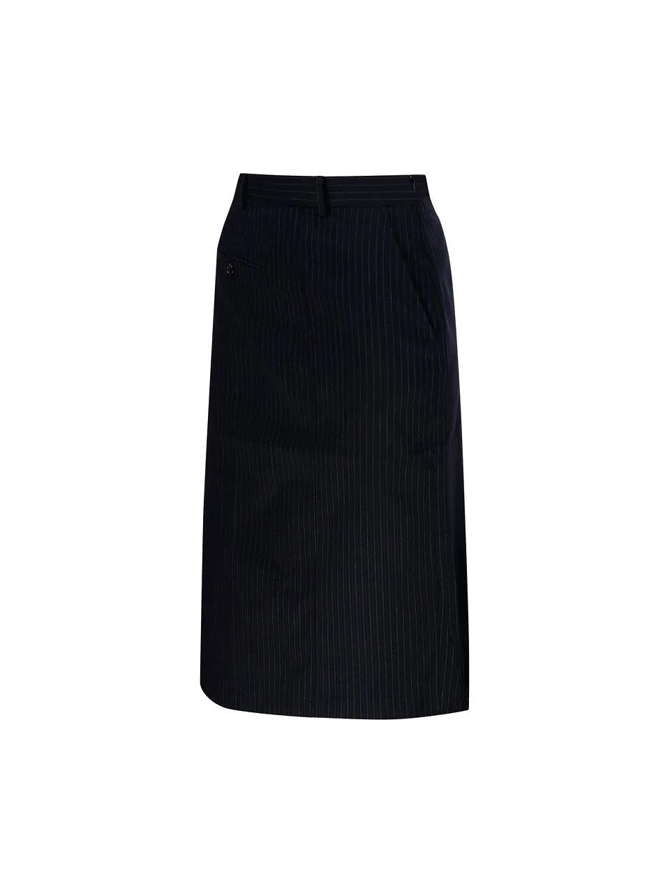 Re Code Pinstriped Side Drape Skirt