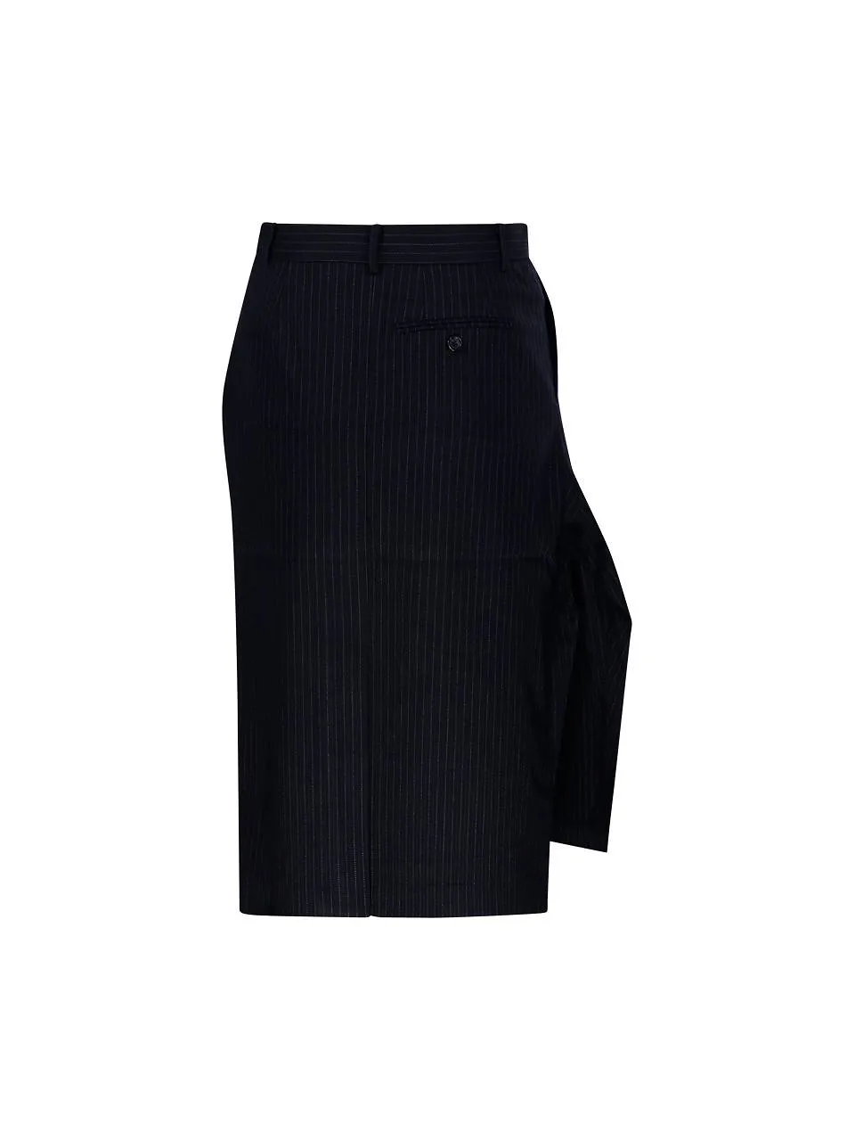 Re Code Pinstriped Side Drape Skirt