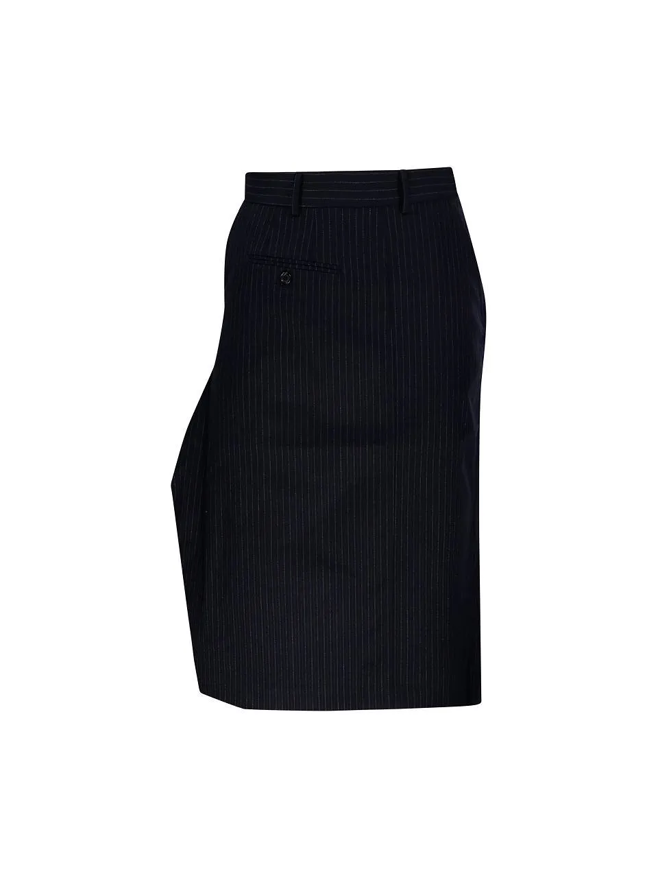 Re Code Pinstriped Side Drape Skirt