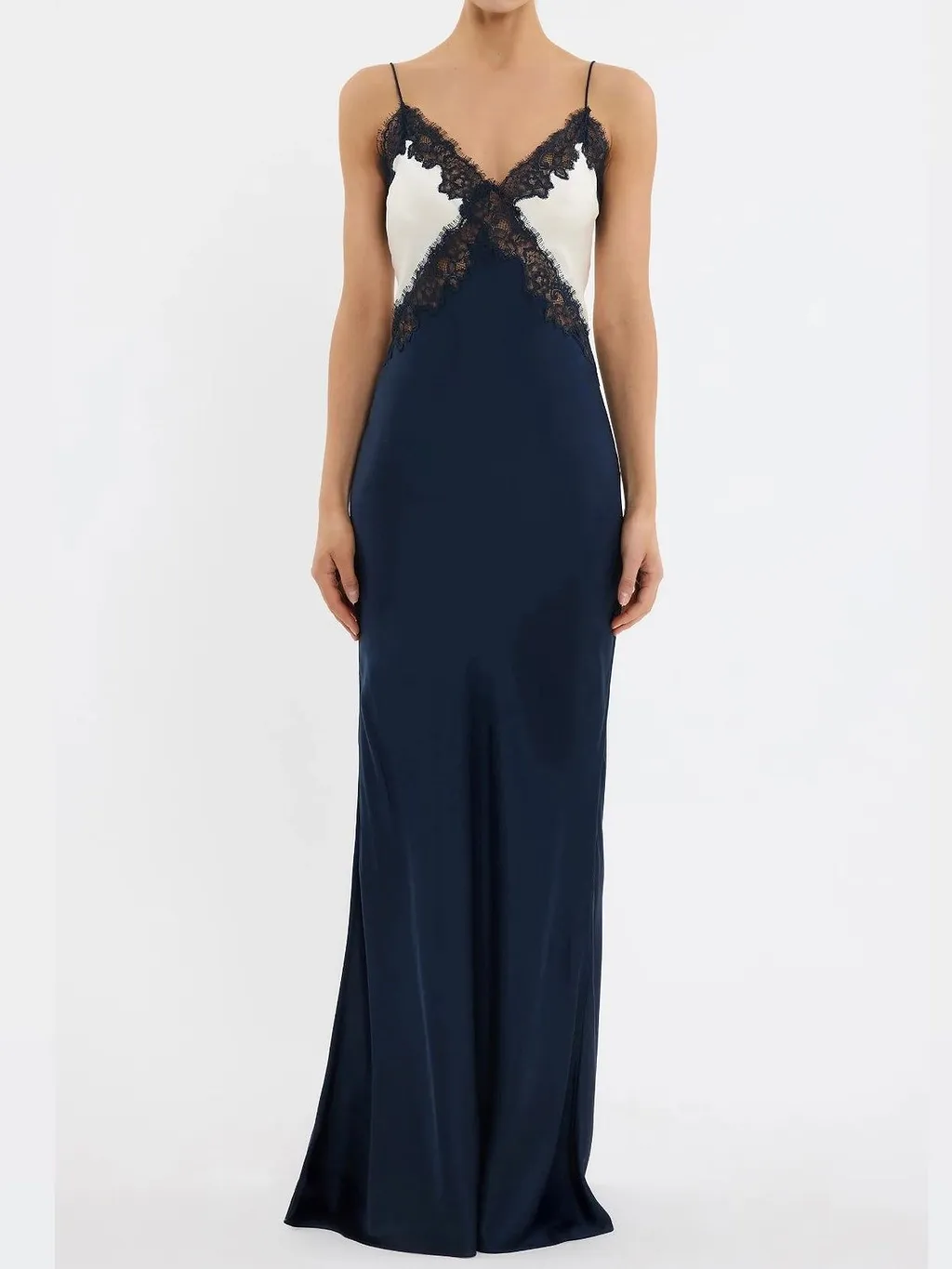 Rebecca Vallance Aumoe Lace-Panel Maxi Dress