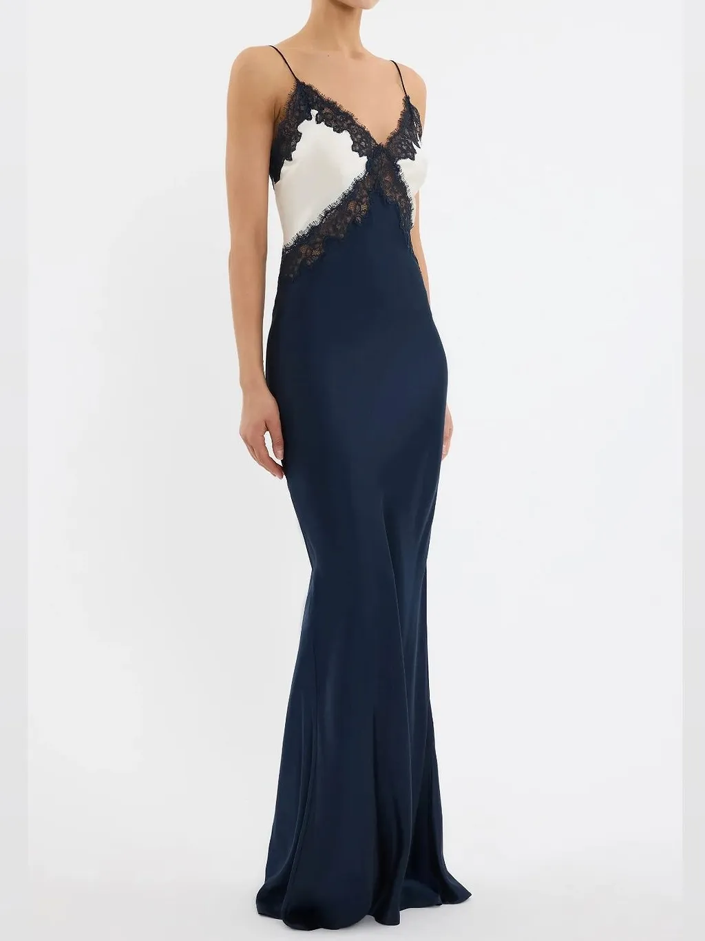 Rebecca Vallance Aumoe Lace-Panel Maxi Dress