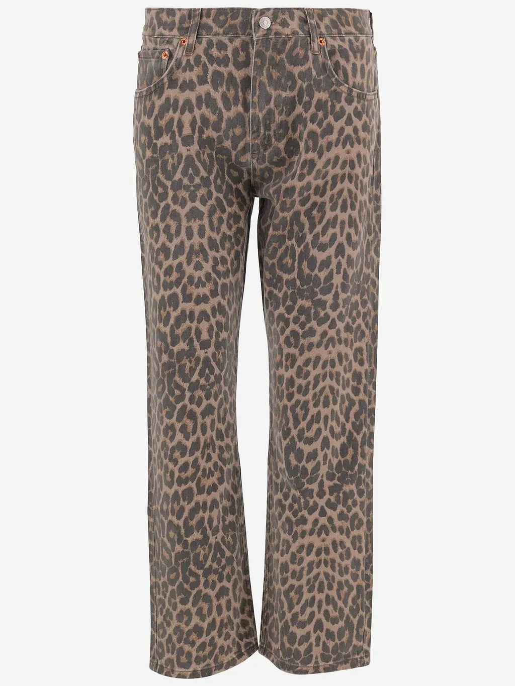 Re/Done Animal Print Straight-Leg Jeans