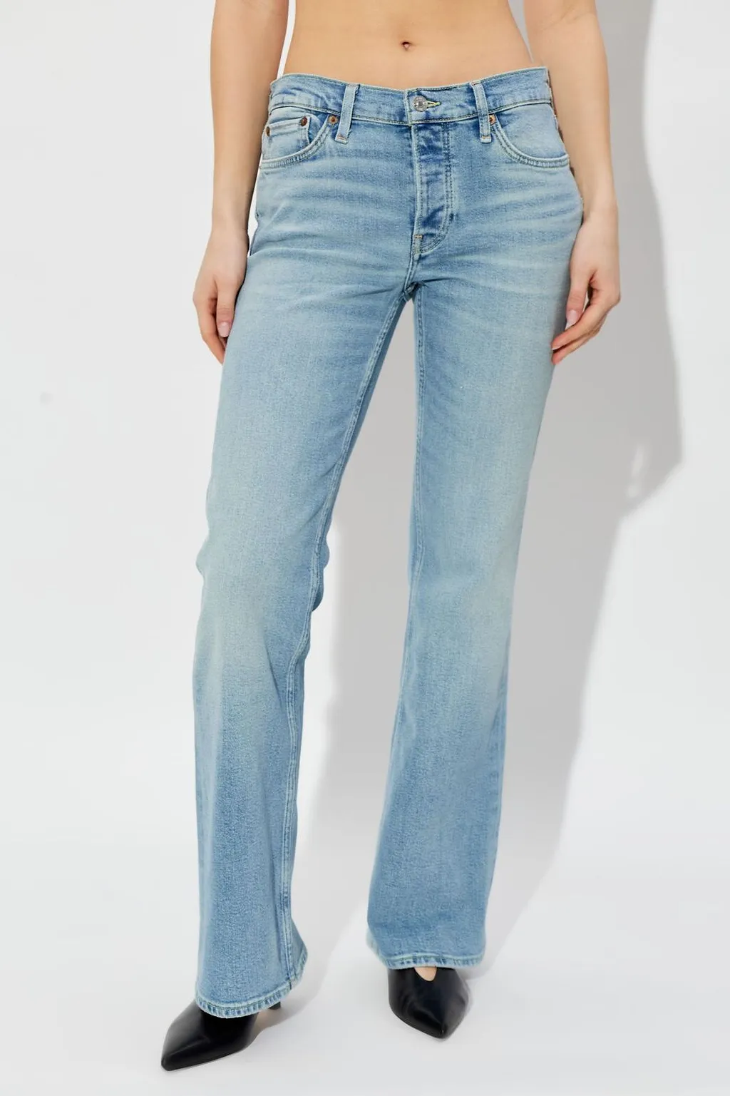Re/Done Mid-Rise Flared Jeans